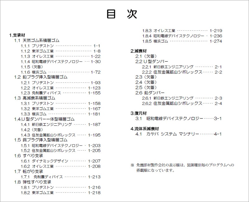 免震部材データベース