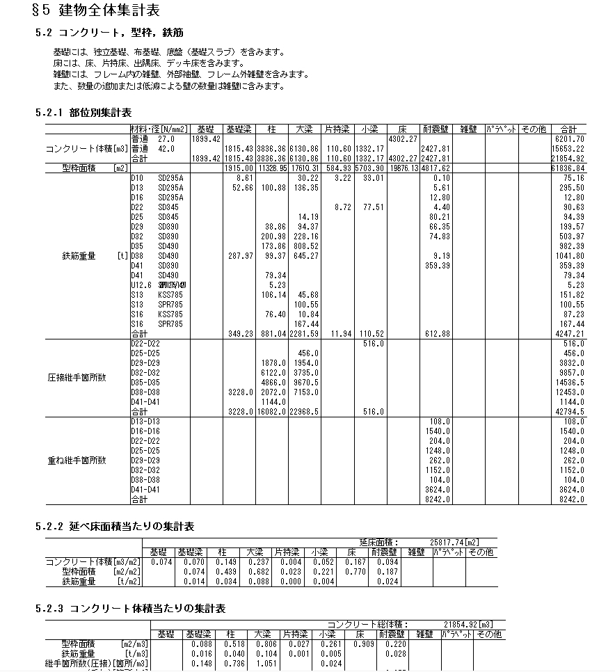 積算-建物全体集計表