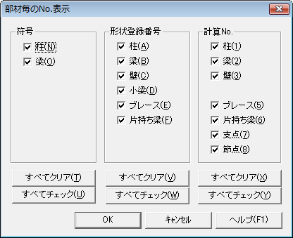 部材毎のNo.表示