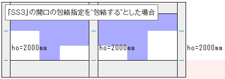 『SS3』の開口の包絡指定を“包絡する”とした場合