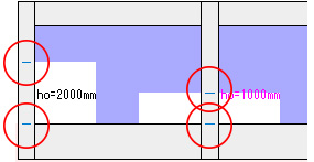 立面図での危険断面位置の描画