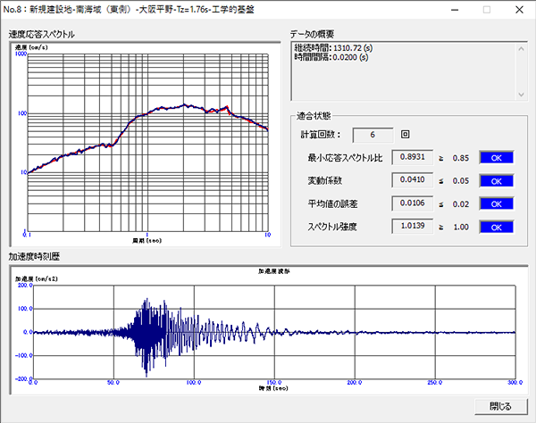 新規建設地-南海域（東京） 大阪平野-Tz=1.76s-工学的基盤