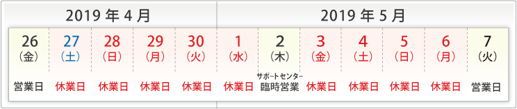 ゴールデンウィーク休業