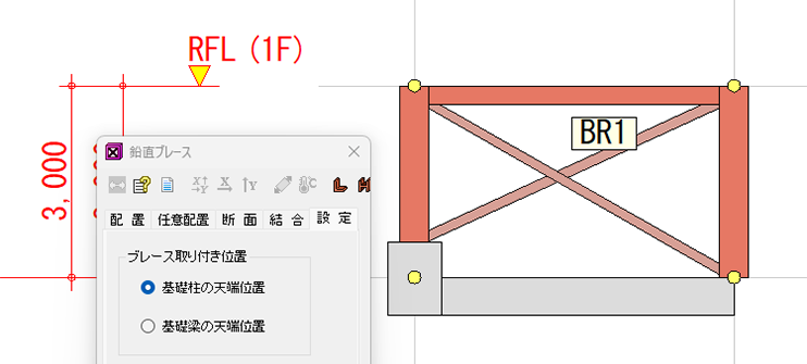 ブレース取り付き位置