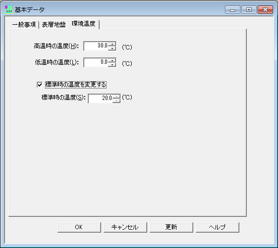 環境温度の指定