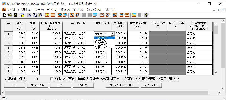 逐次非線形解析データ