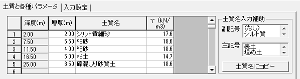 土質名入力