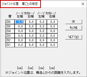 ジョイント位置