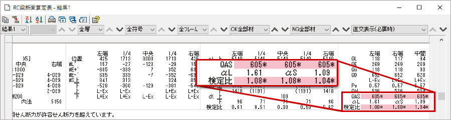 NG結果をカラー表示